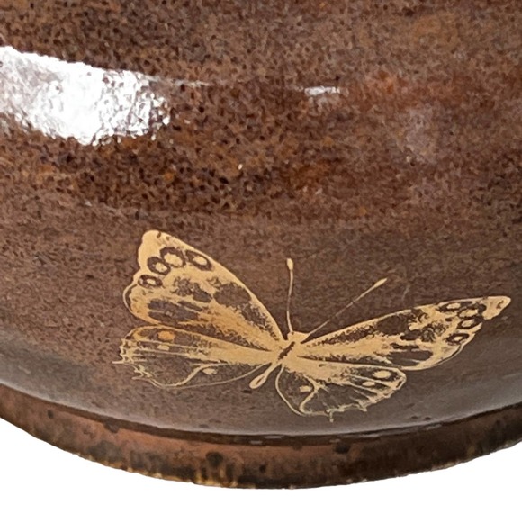 Teapot for One in Taupe with Genuine Gold Butterflies/Tea Lover Gift - Picture 7 of 10